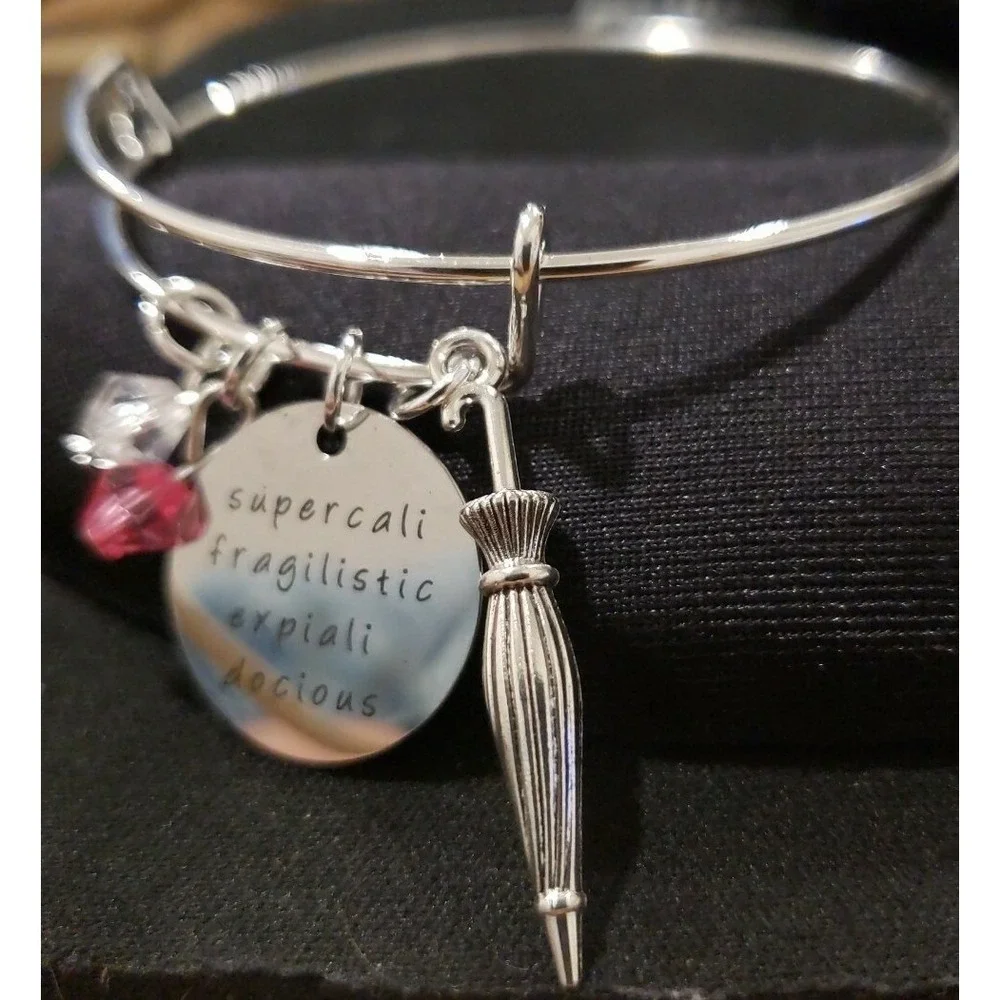 Disney MARY POPPINS Inspired Tibetan Silver Charm‎ Bracelet $60 B001MP